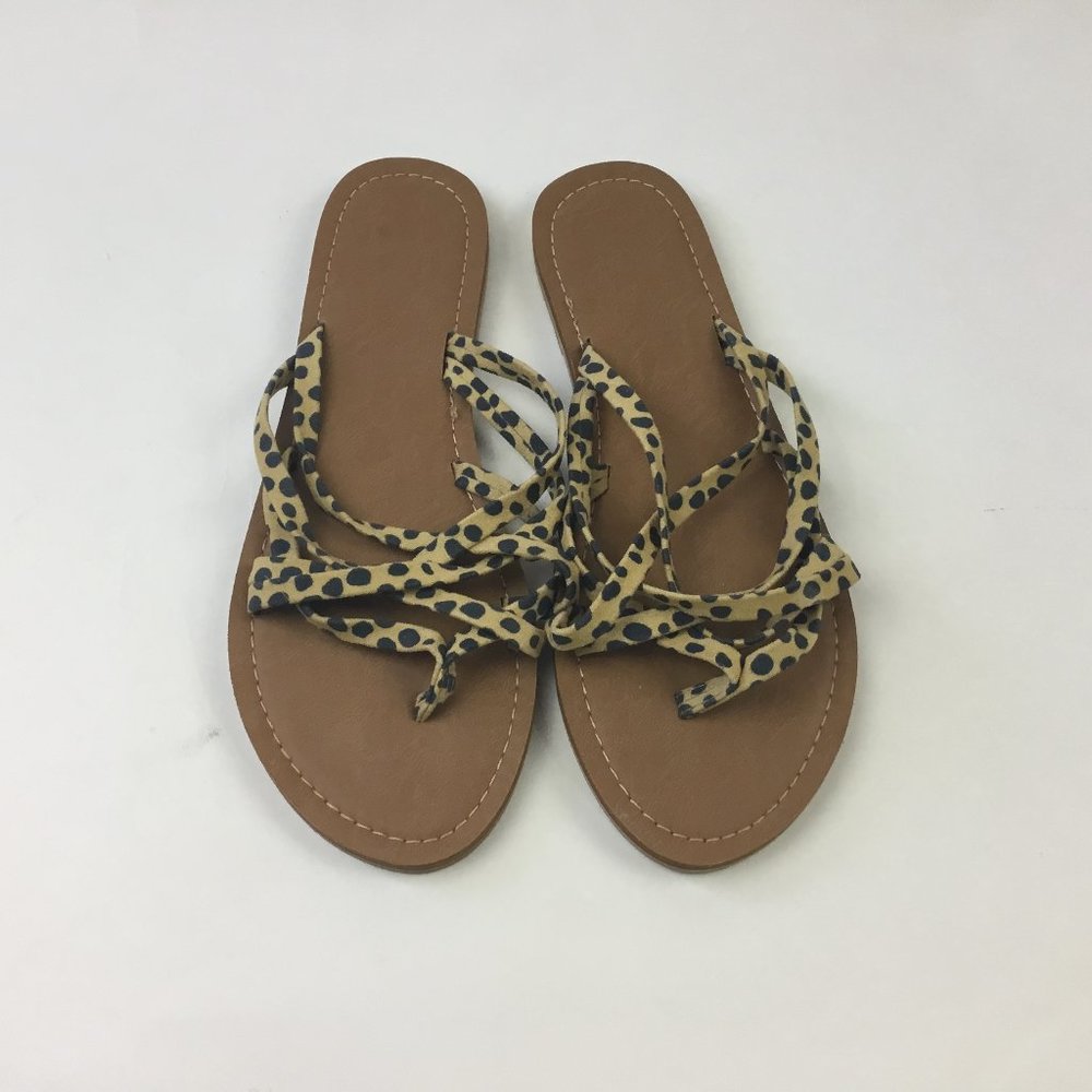 (NWOT) Brown Leopard Tong Sandals